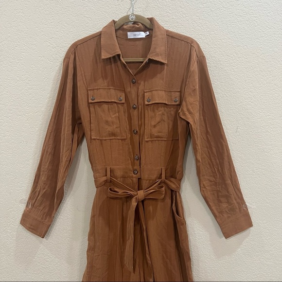 Anthropologie Greylin One Piece Jumpsuit Womens Brown Sz L Boho Party Preppy EUC - Picture 3 of 12